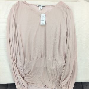 White House Black Market Women's Pink Long Sleeve Top